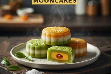 No-Bake Tri-Color Mooncakes