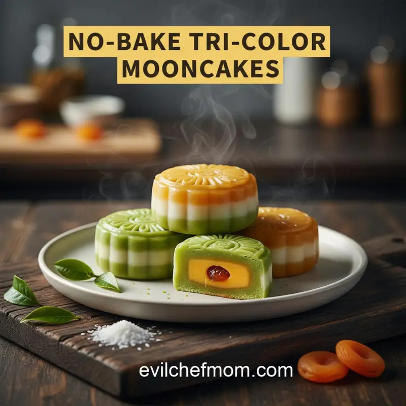 No-Bake Tri-Color Mooncakes