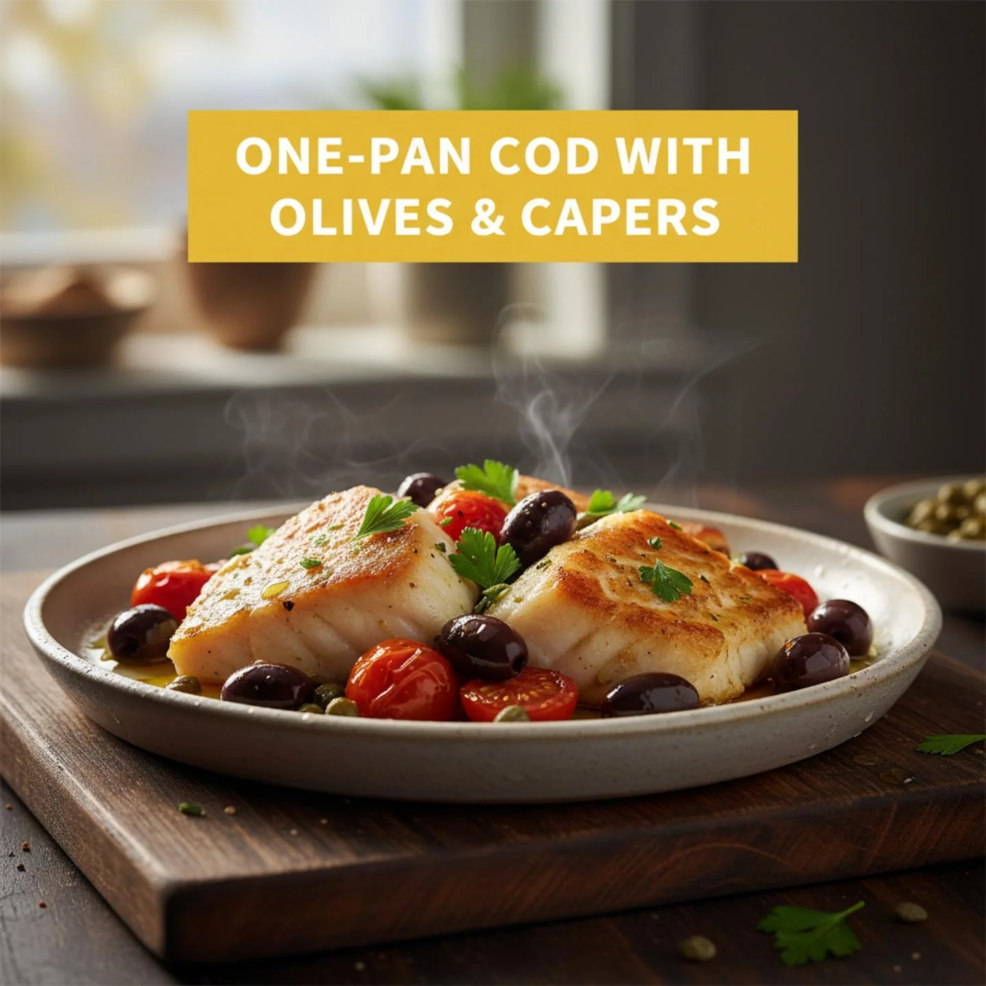 One-Pan Cod with Olives & Capers
