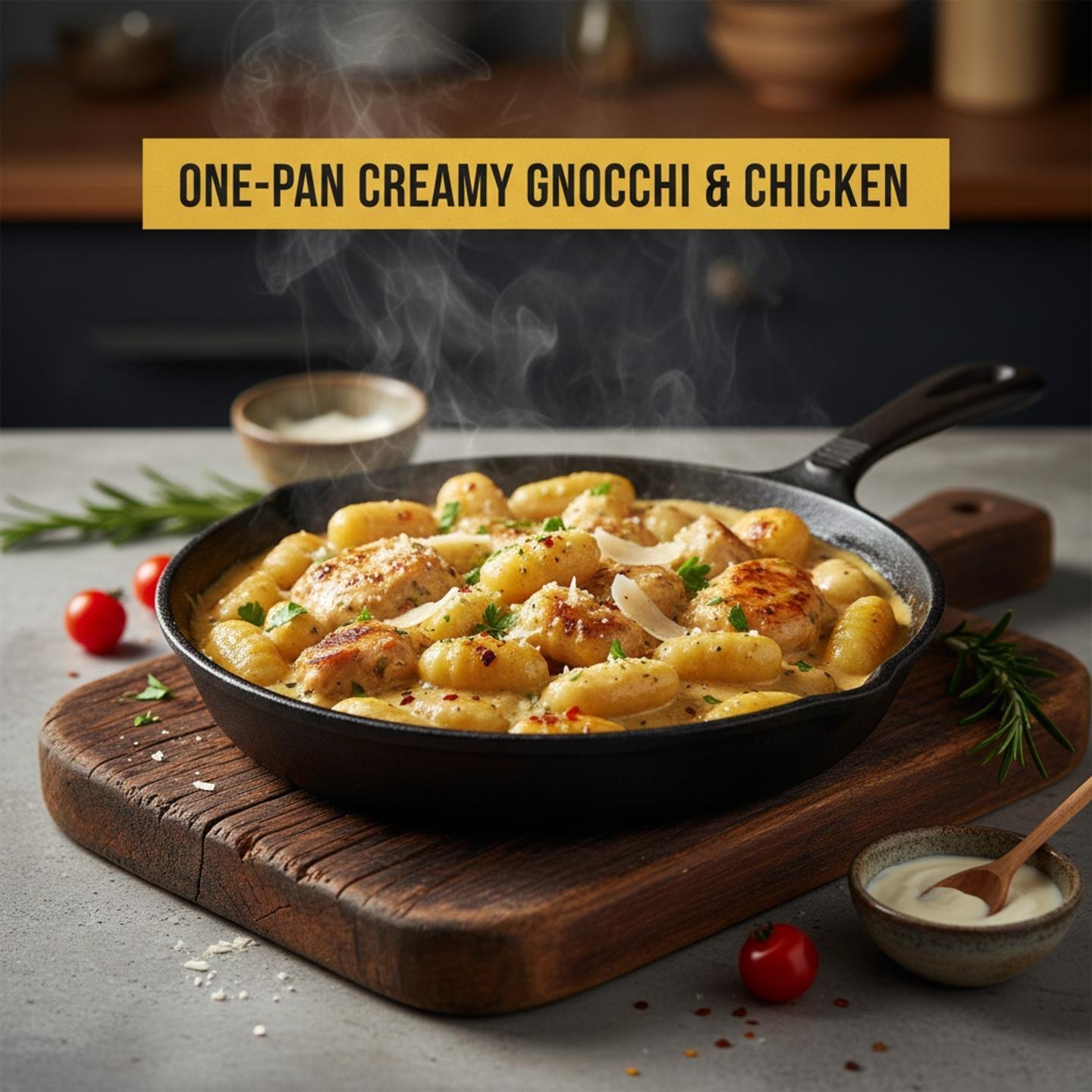 One-Pan Creamy Gnocchi & Chicken