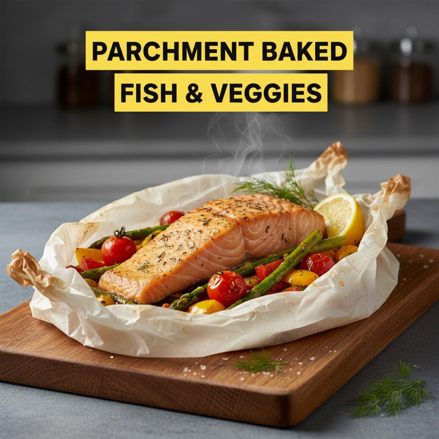 Parchment Baked Fish & Veggies