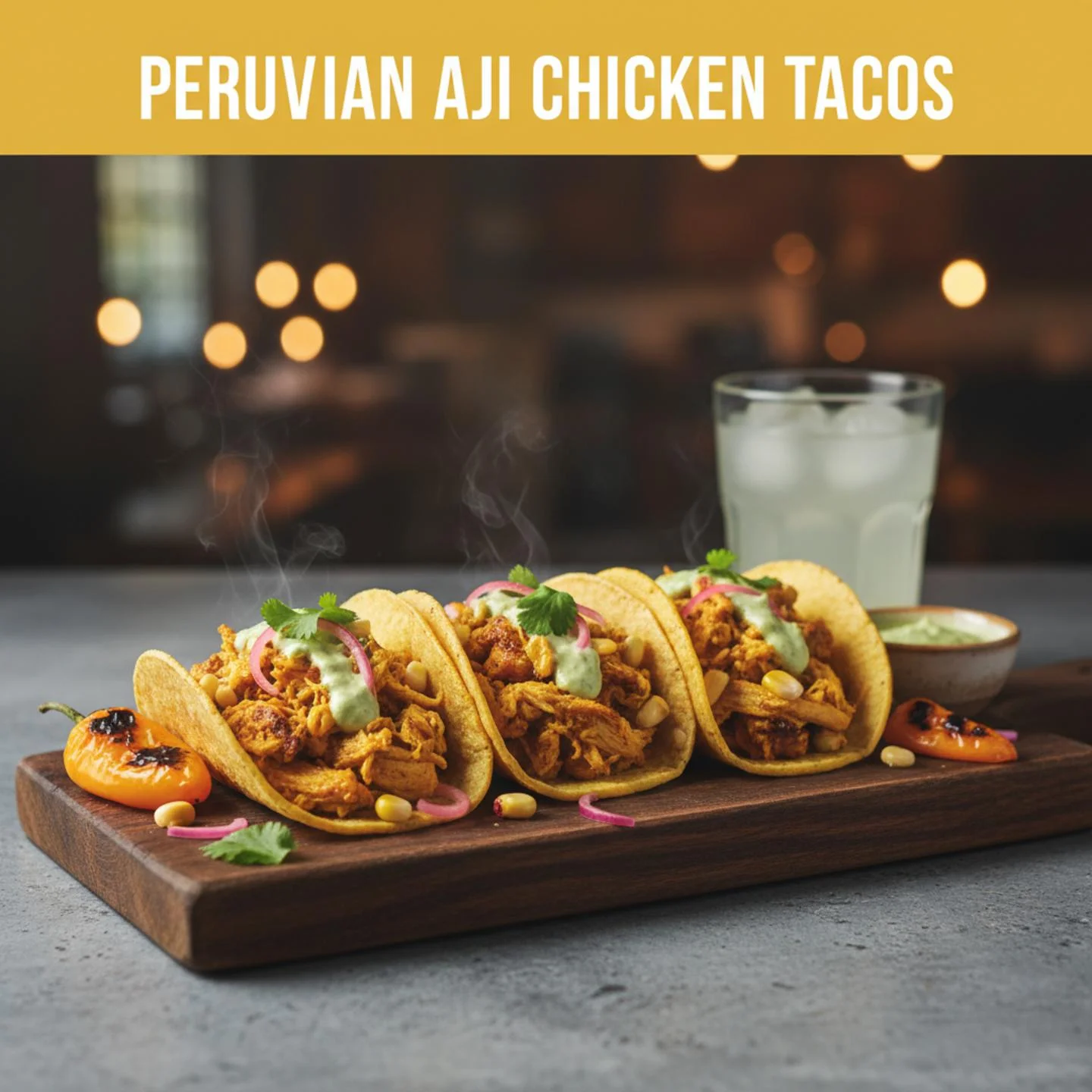 Peruvian Aji Chicken Tacos