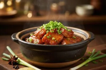 Pork Claypot with Spring Onion