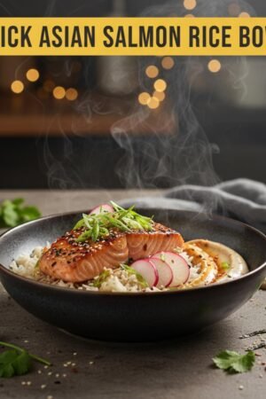 Quick Asian Salmon Rice Bowl