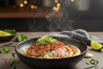 Quick Asian Salmon Rice Bowl