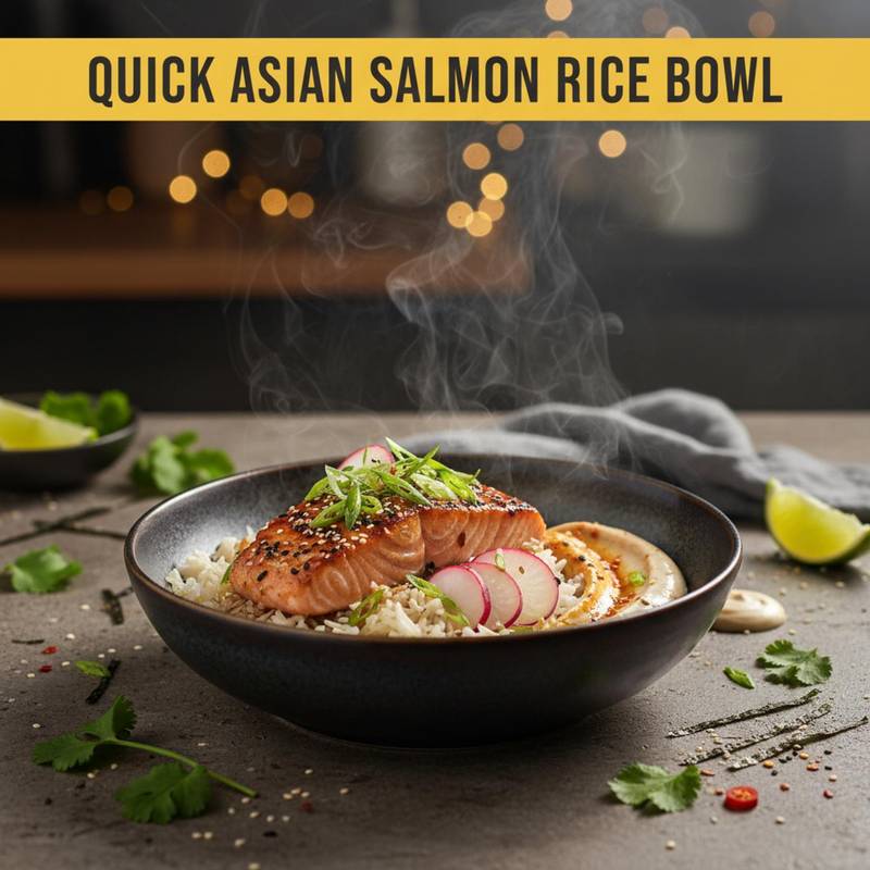 Quick Asian Salmon Rice Bowl