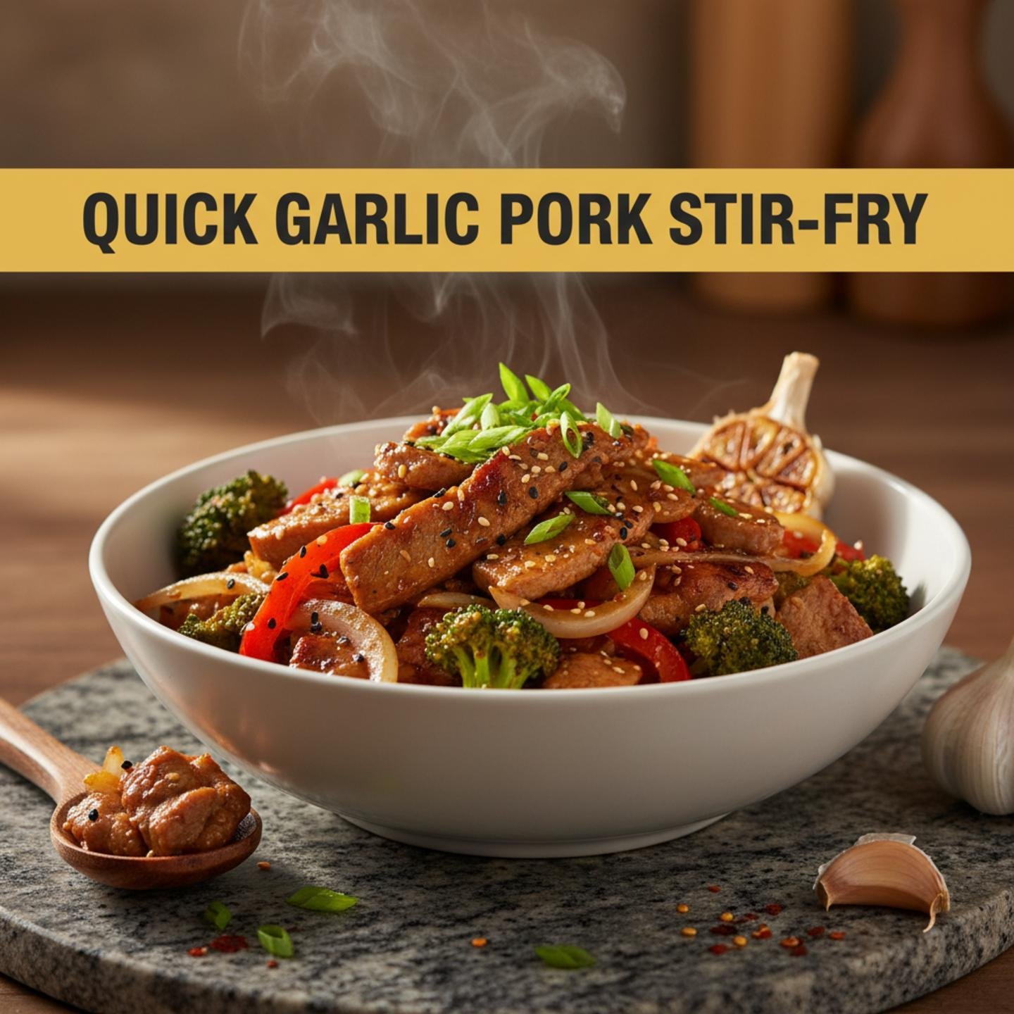 Quick Garlic Pork Stir-Fry