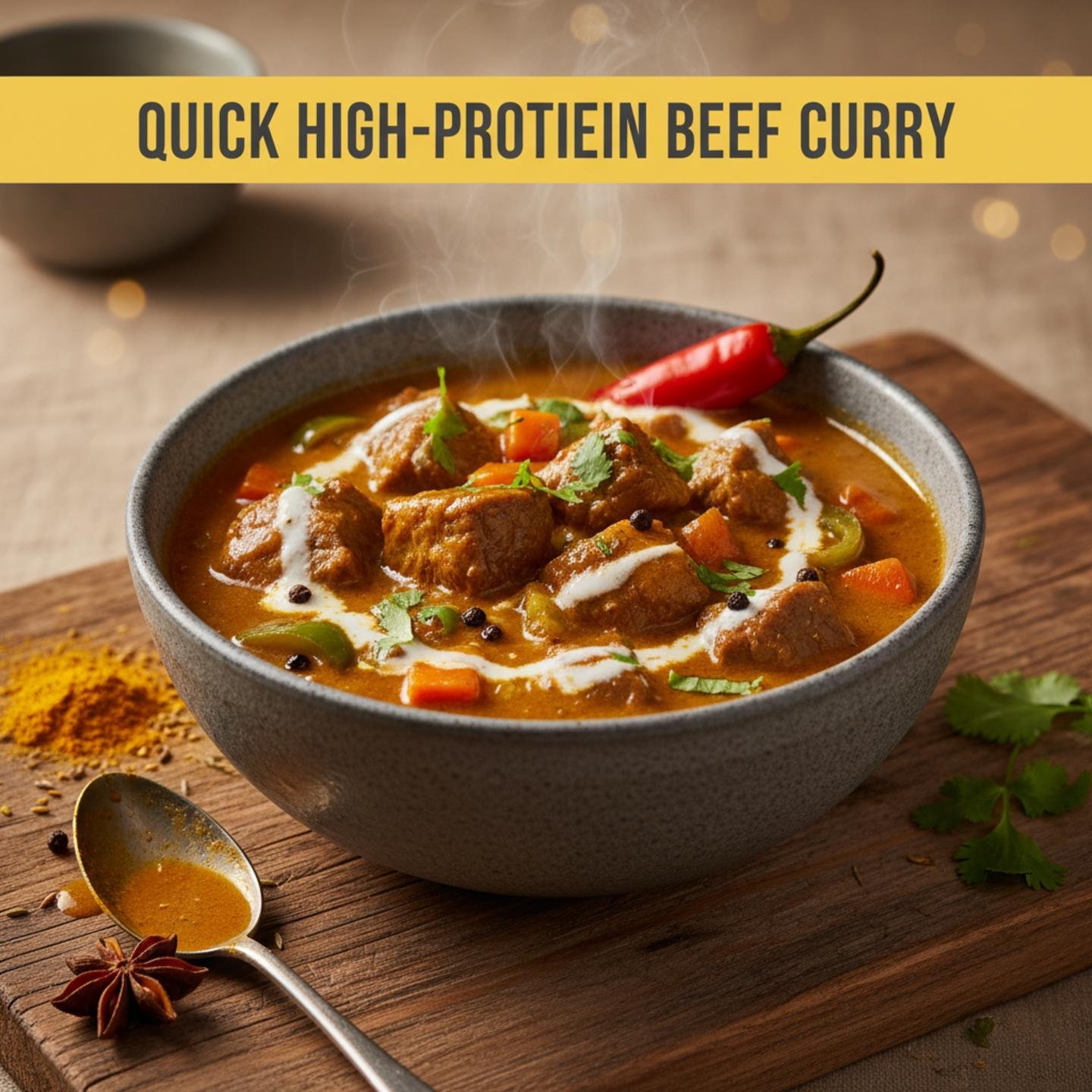 Quick High-Protein Beef Curry