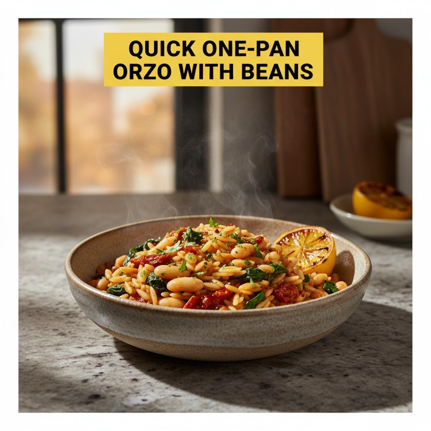Quick One-Pan Orzo with Beans