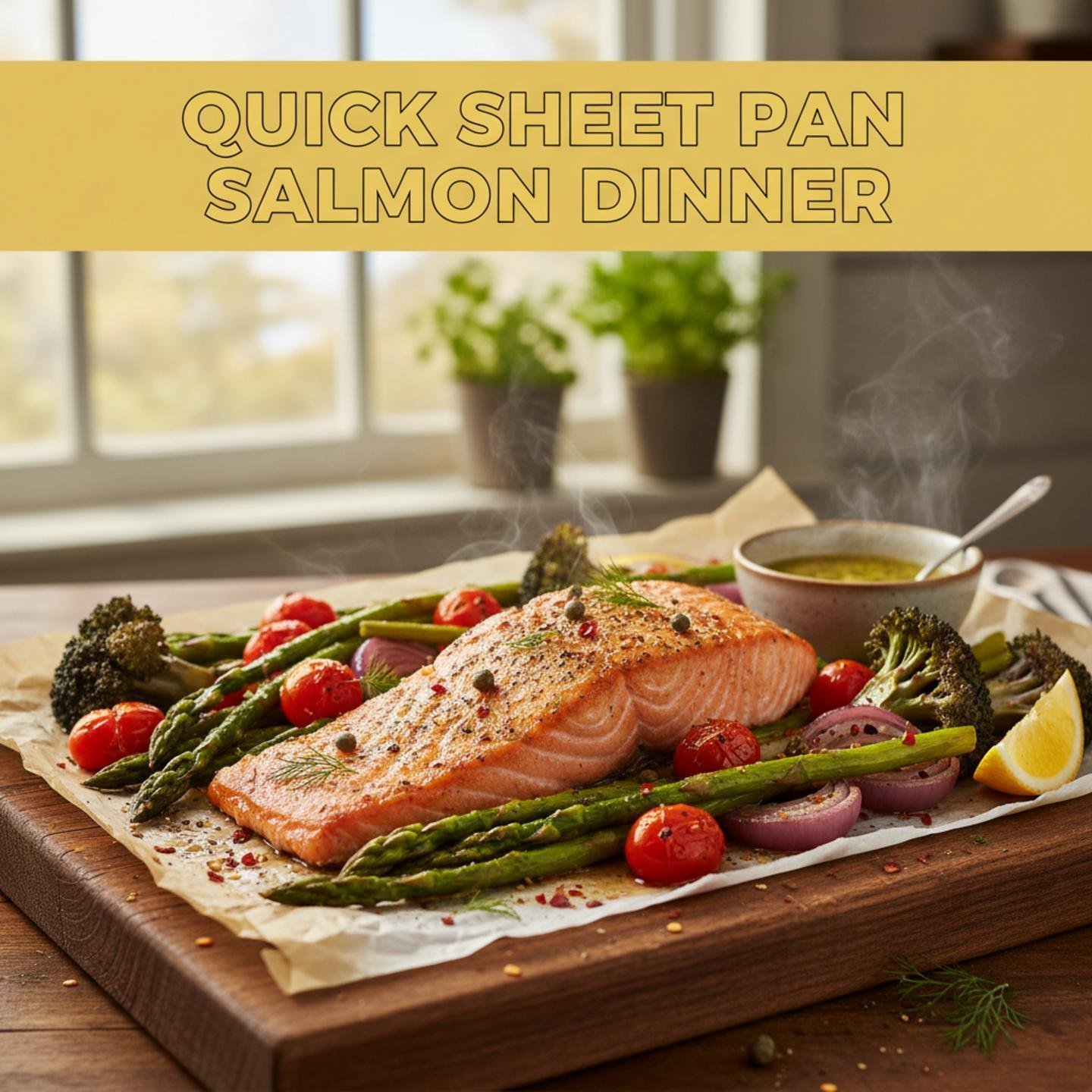 Quick Sheet Pan Salmon Dinner