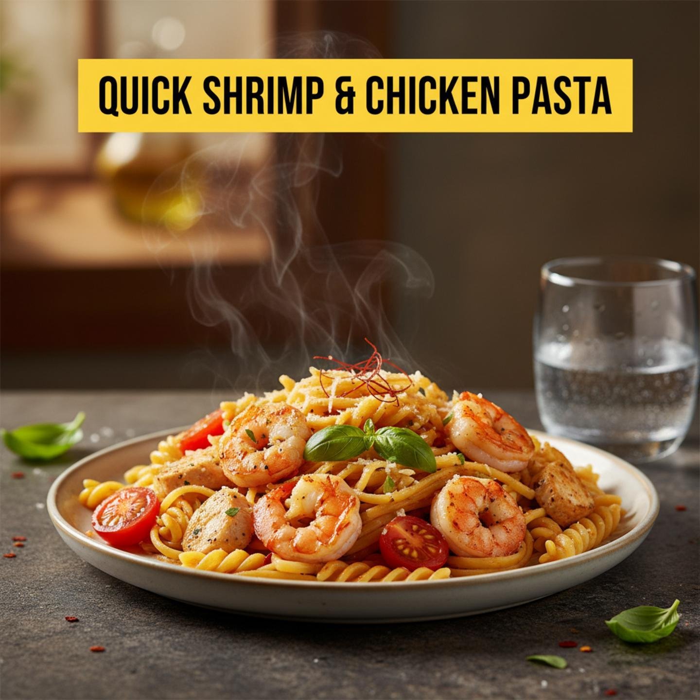 Quick Shrimp & Chicken Pasta