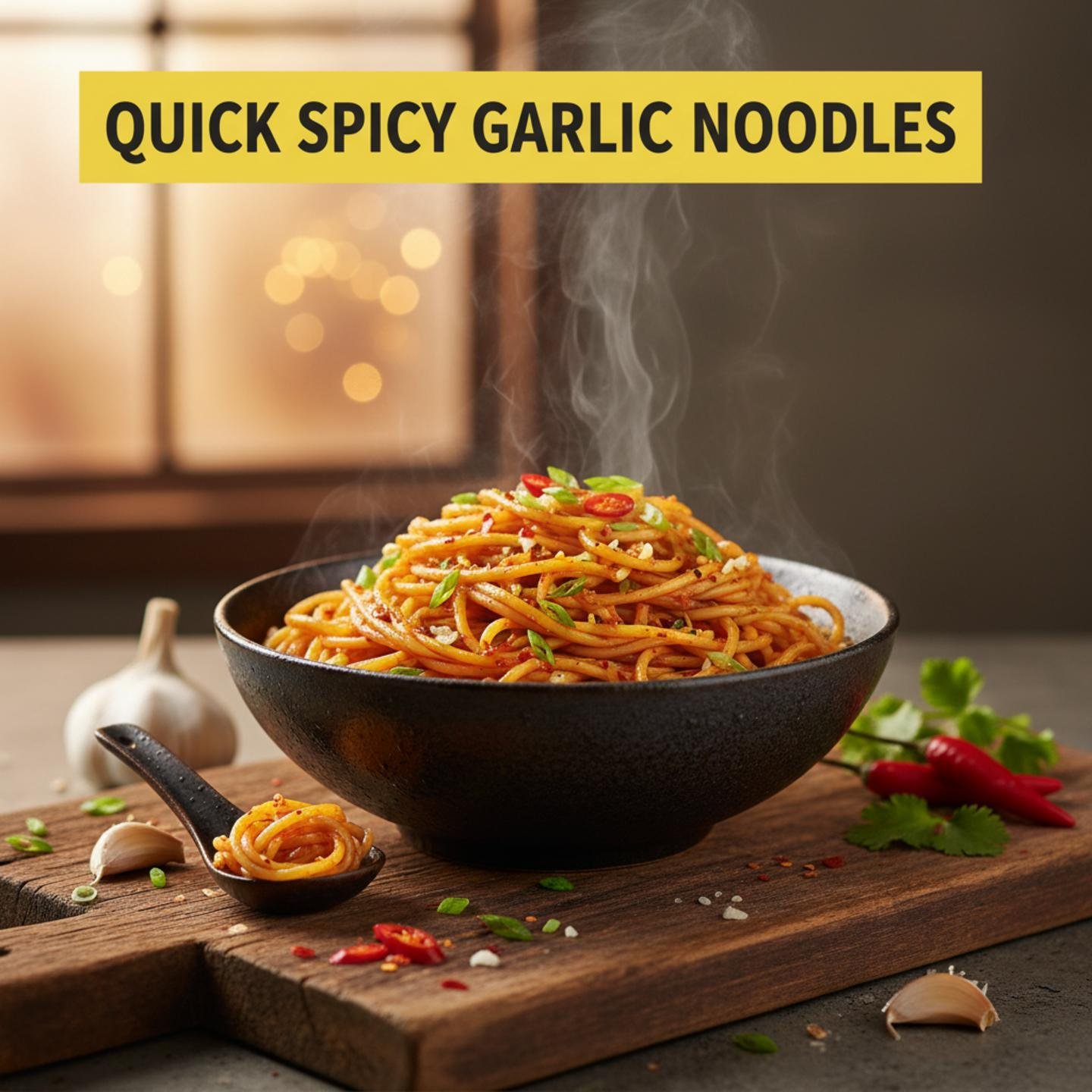 Quick Spicy Garlic Noodles