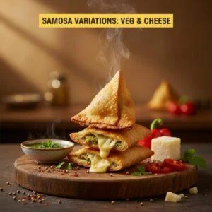 Samosa Variations: Veg & Cheese