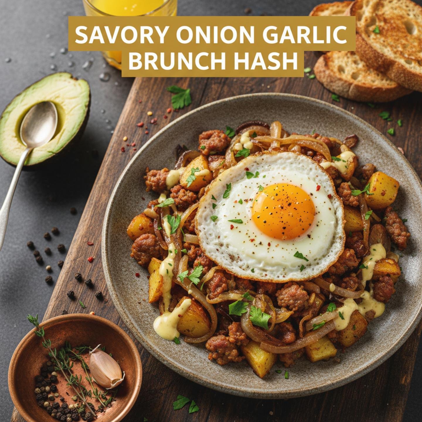 Savory Onion Garlic Brunch Hash