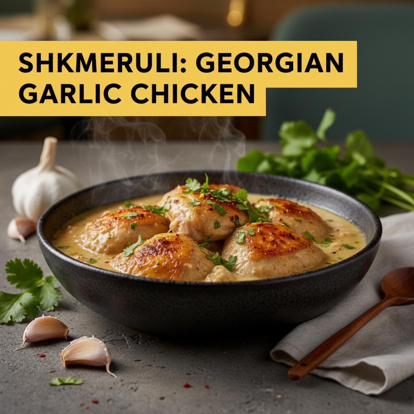 Shkmeruli: Georgian Garlic Chicken