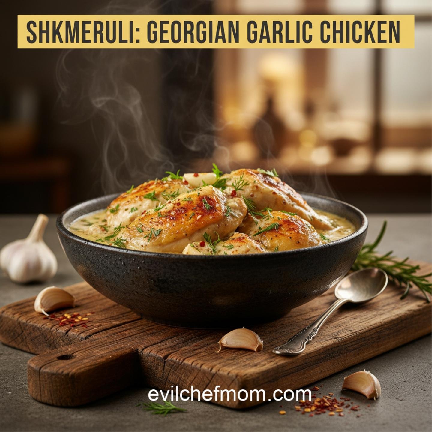 Shkmeruli: Georgian Garlic Chicken