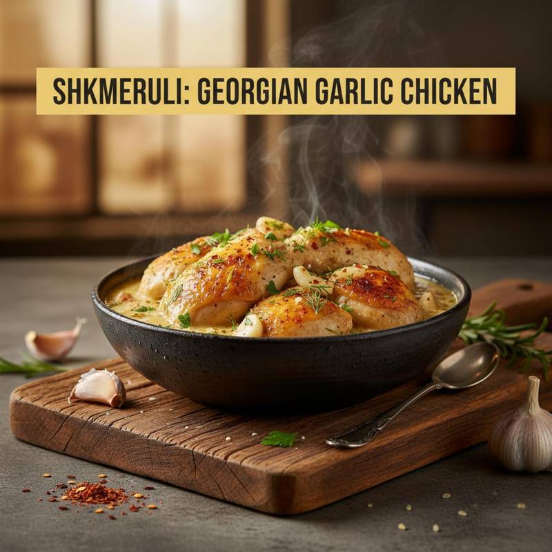 Shkmeruli: Georgian Garlic Chicken