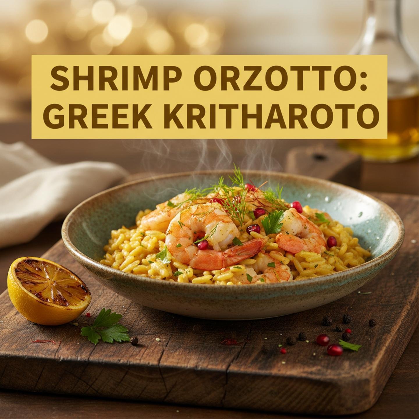 Shrimp Orzotto: Greek Kritharoto