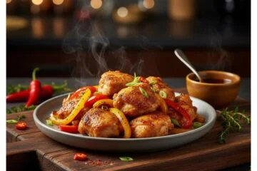 Sizzling Air Fryer Chicken & Peppers