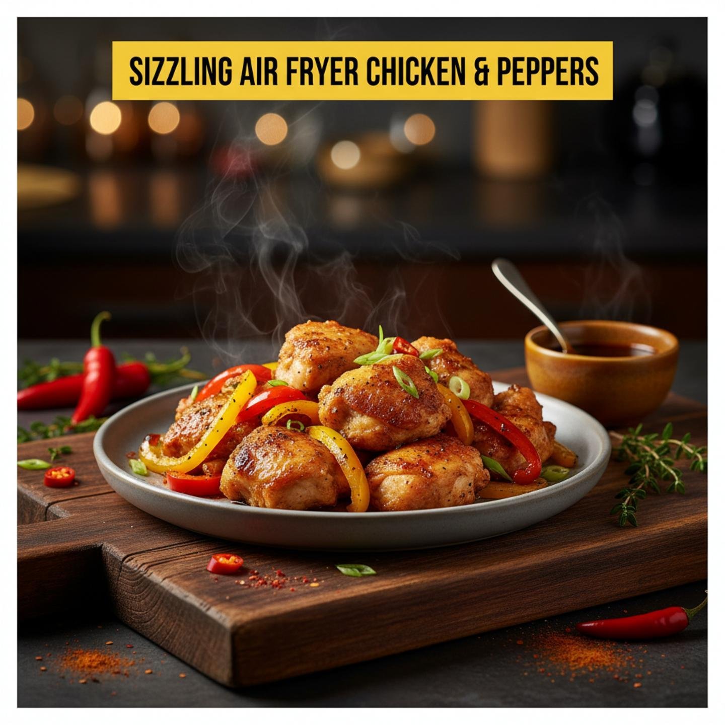 Sizzling Air Fryer Chicken & Peppers