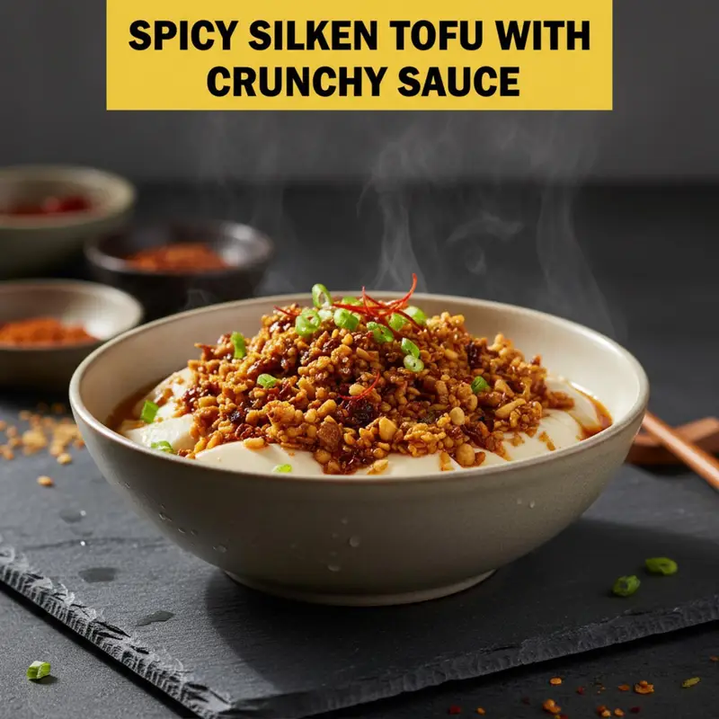 Spicy Silken Tofu with Crunchy Sauce