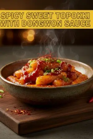 Spicy Sweet Topokki with Dongwon Sauce