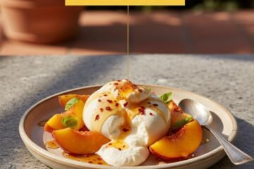 Summer Burrata with Peaches & Spicy Honey