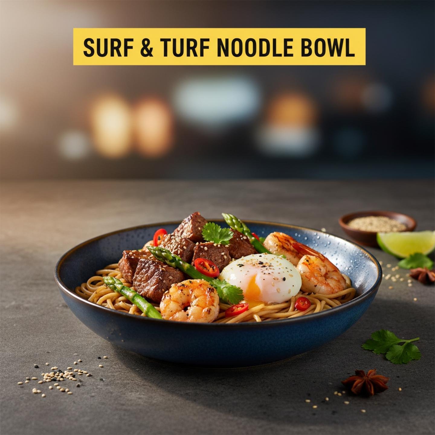 Surf & Turf Noodle Bowl