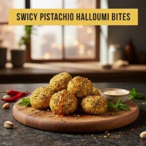 Swicy Pistachio Halloumi Bites