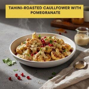 Tahini-Roasted Cauliflower with Pomegranate