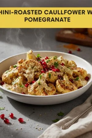 Tahini-Roasted Cauliflower with Pomegranate