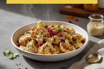 Tahini-Roasted Cauliflower with Pomegranate