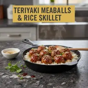 Teriyaki Meatballs & Rice Skillet