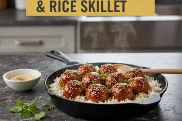 Teriyaki Meatballs & Rice Skillet