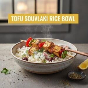 Tofu Souvlaki Rice Bowl