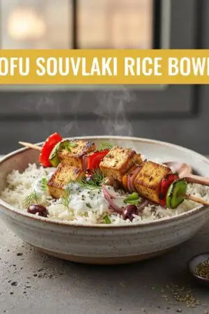 Tofu Souvlaki Rice Bowl