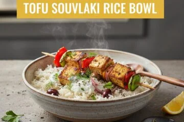 Tofu Souvlaki Rice Bowl