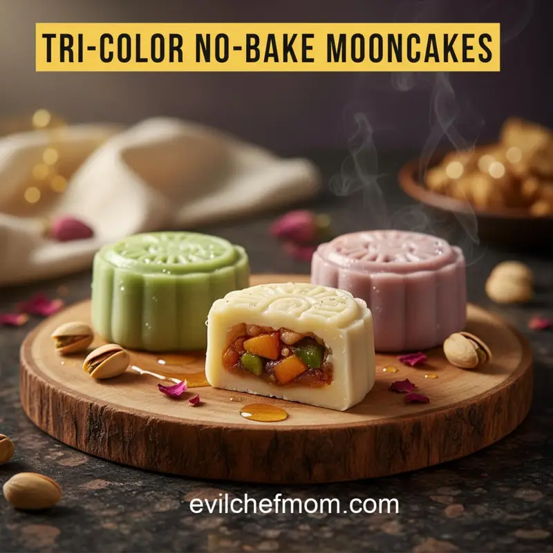 Tri-Color No-Bake Mooncakes