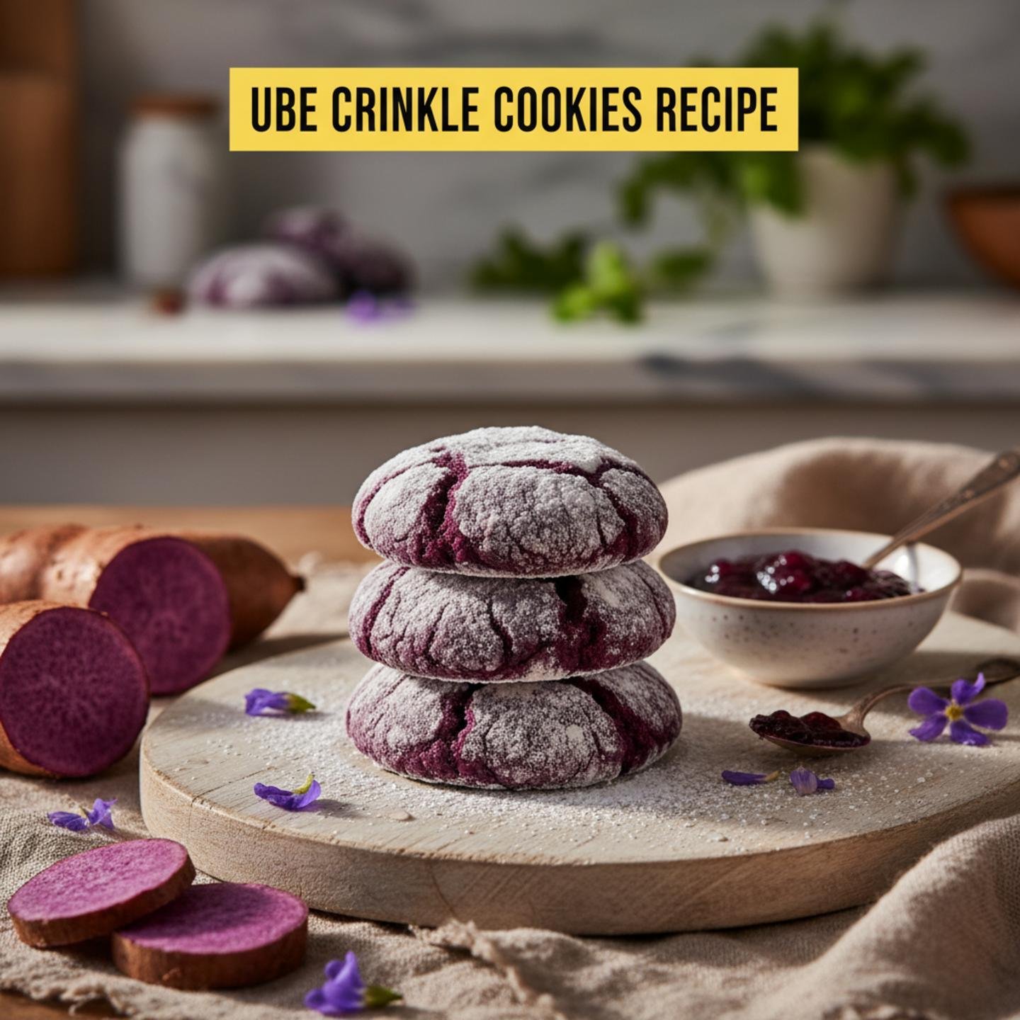 Ube Crinkle Cookies Recipe