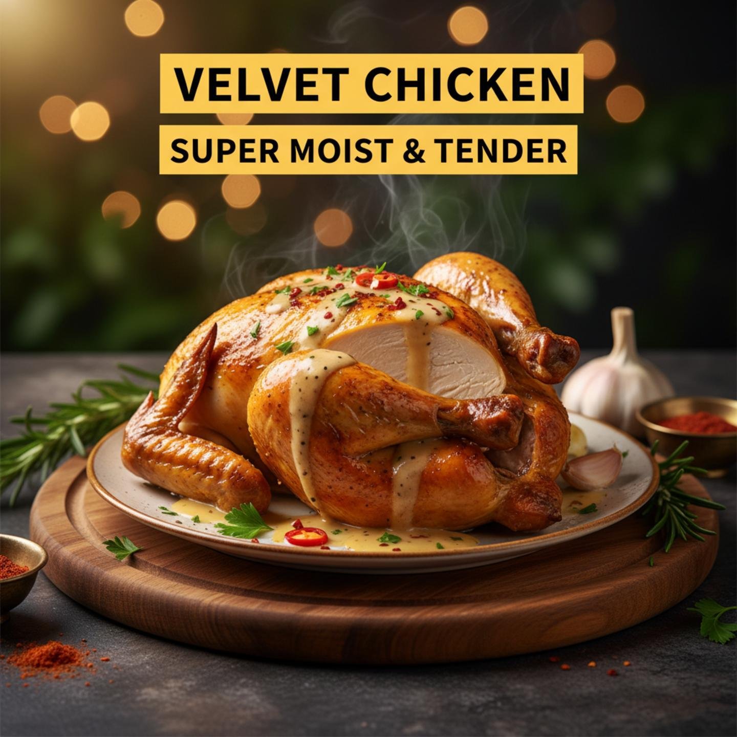 Velvet Chicken: Super Moist & Tender