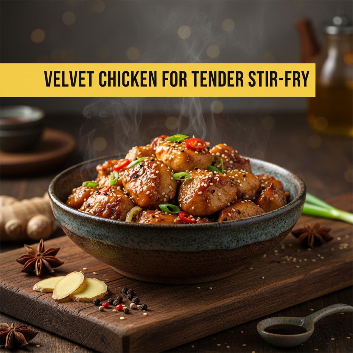 Velvet Chicken for Tender Stir-Fry