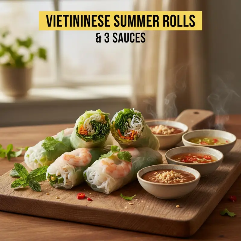 Vietnamese Summer Rolls & 3 Sauces