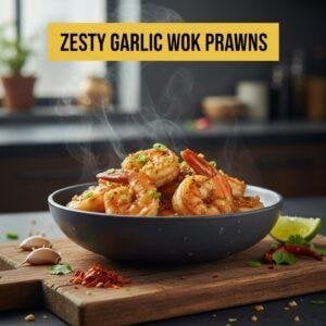 Zesty Garlic Wok Prawns