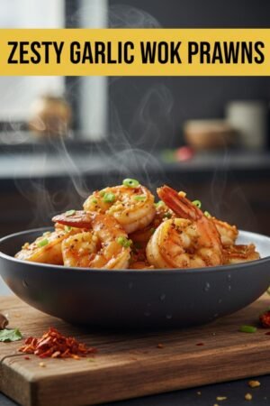 Zesty Garlic Wok Prawns