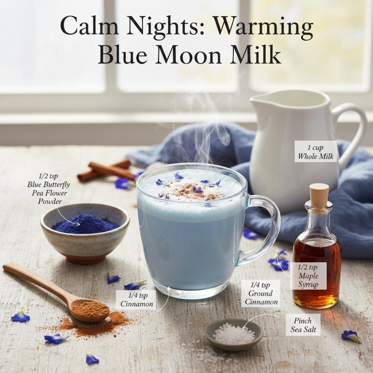 Calm Nights: Warming Blue Moon Milk