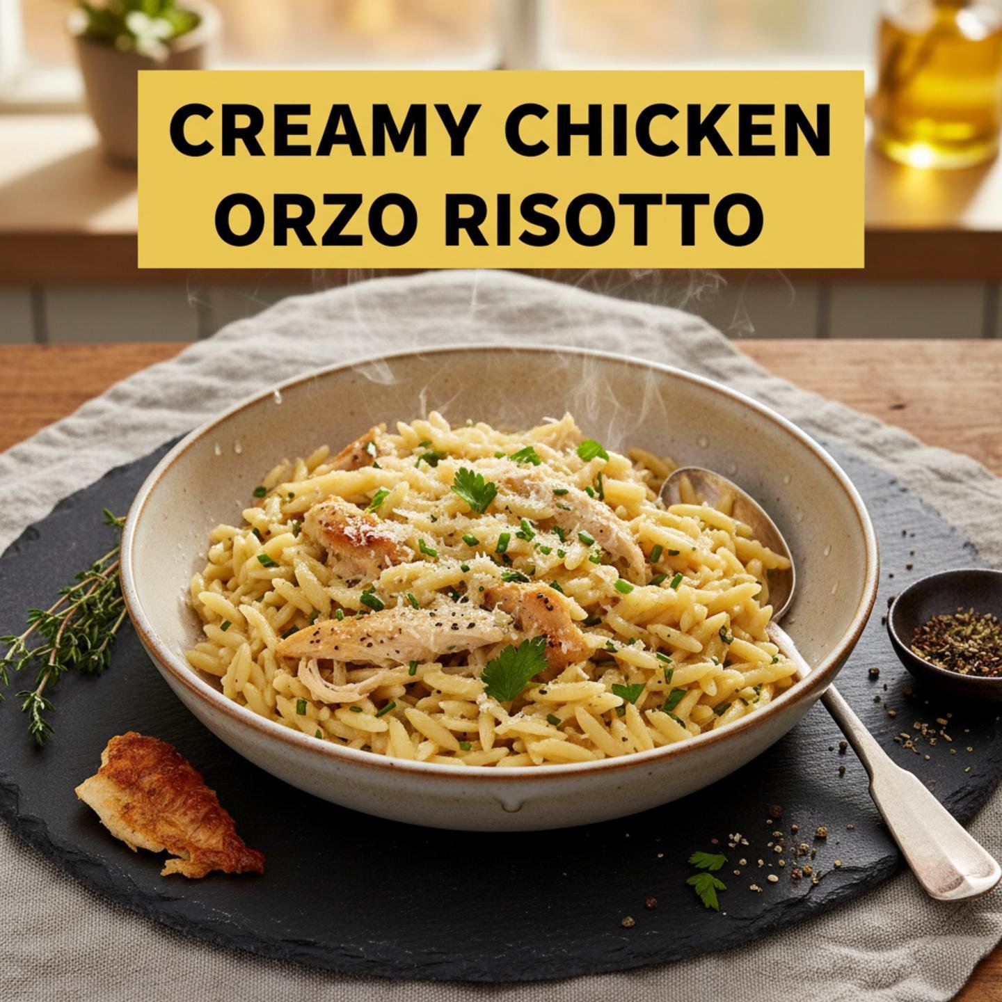 Creamy Chicken Orzo Risotto