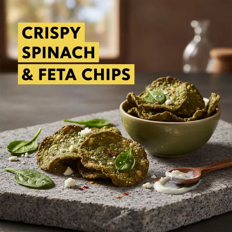 Crispy Spinach & Feta Chips