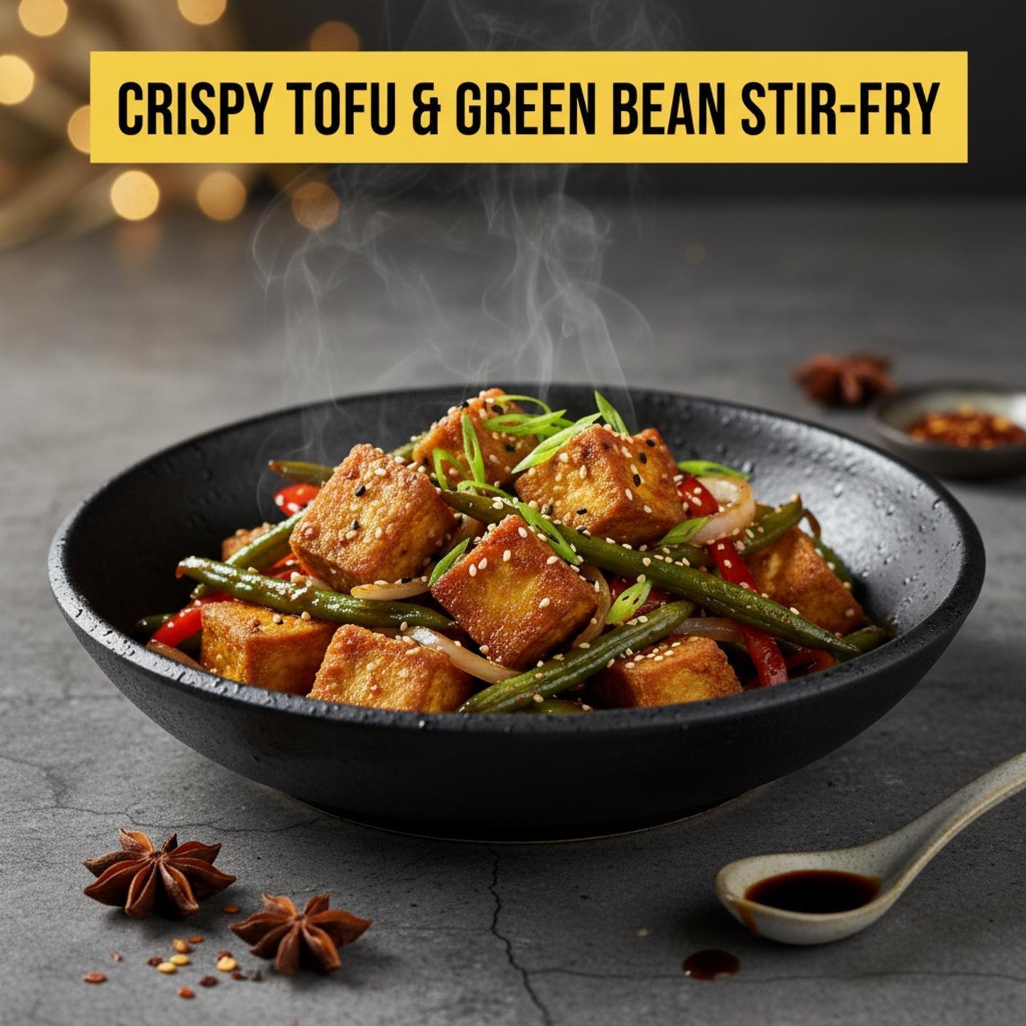 Crispy Tofu & Green Bean Stir-Fry