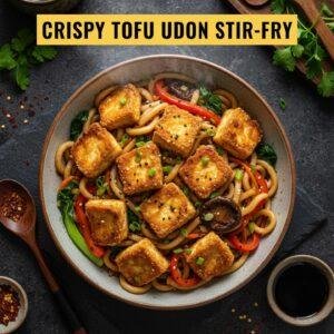 Crispy Tofu Udon Stir-Fry