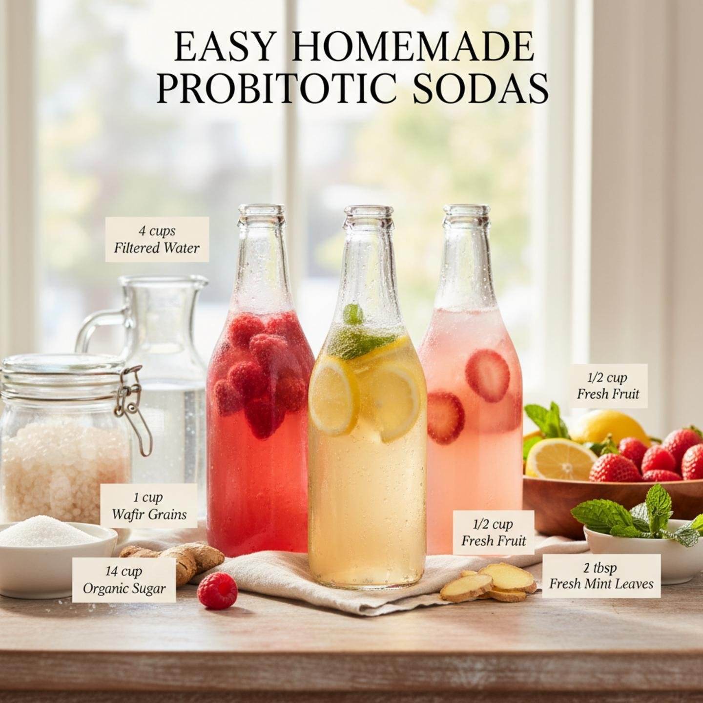 Easy Homemade Probiotic Sodas